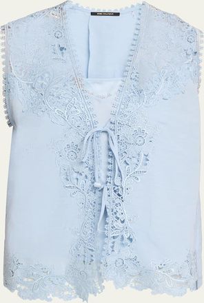 Kobi Halperin Bianca Lace-Trimmed Blouse