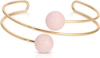 Ettika Summer Escape Cuff Bracelet in Rose Quartz at Nordstrom