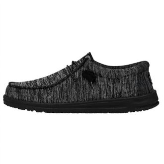 Hey Dude Mens Wally Sport Shoe In Knit Black