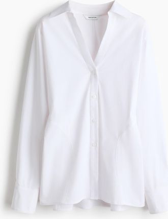 H&M Taillierte Baumwollbluse - Weiss