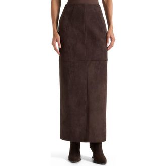 Mani&egrave;re De Voir Celie Suede Maxi Skirt in Brown at Nordstrom, Size 12