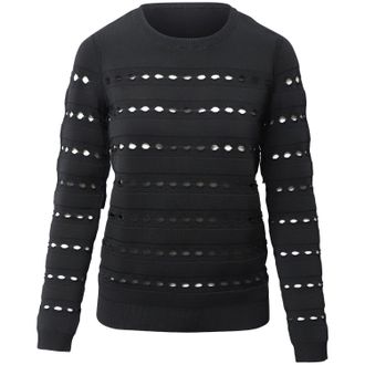 H&eacute;rve L&eacute;ger Stretch-Knit Bandage Pullover in Black Rayon