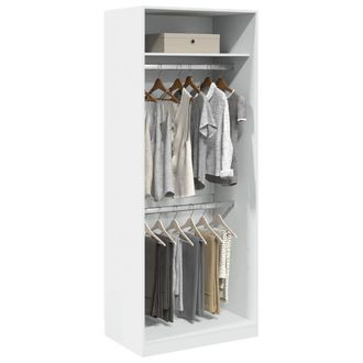 Berkfield Home Wardrobe White 80x50x200 cm Engineered Wood | Size: 80 x 50 x 200 cm