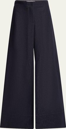 Lafayette 148 New York Charles Wide-Leg Twill Pants
