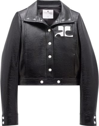 Courr&egrave;ges Vinyljack in zwart Reedition-stijl - Dames - Zomerjassen - Zwart - M - Jassen