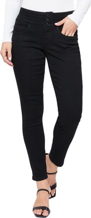 Royalty For Me Royalty for Me Womens Womens Fashion First Mid Rise 3-Button Skinny Jeans, Black, 14
