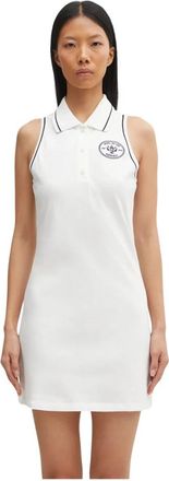 Sporty & Rich Eden Crest Pique Polo Jurk - Dames - Korte kleedjes - Wit - S - Katoen - Kleedjes