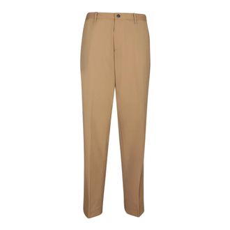 Nine In The Morning Chinos, male, Brown, Size: XL Beige Trousers for Men Stylish