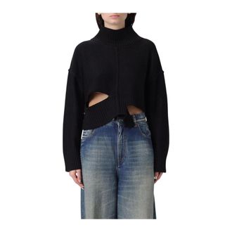 Maison Margiela Turtlenecks, female, Black, S, High Neck Knit Top