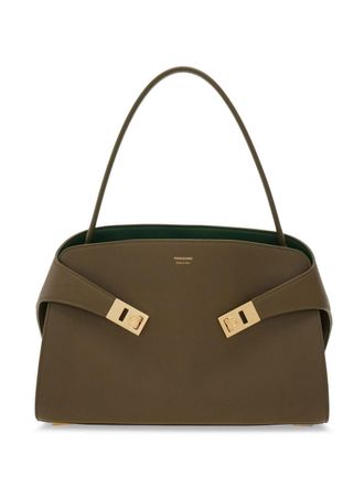 Ferragamo small Hug Soft shoulder bag - women - CALFSKIN/Lambskin/CALFSKIN - One Size - Green