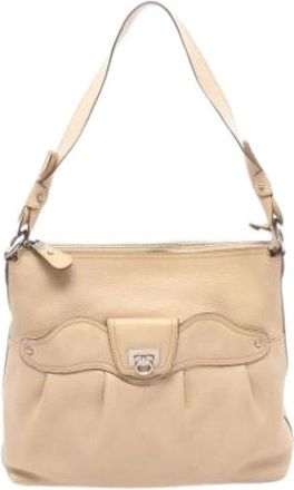 Ferragamo Pre-owned Shoulder Bags, female, Beige, Size: ONE SIZE Pre-owned Shoulder Bag