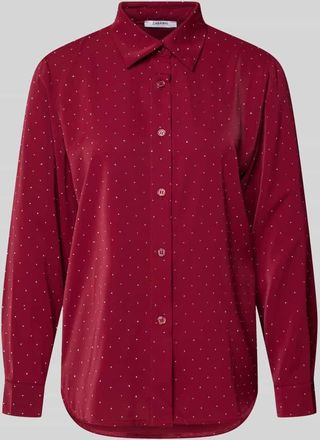 Zabaione Regular Fit Bluse mit Ziersteinbesatz Modell Il44lenia in Bordeaux, Gr&ouml;&szlig;e XXL