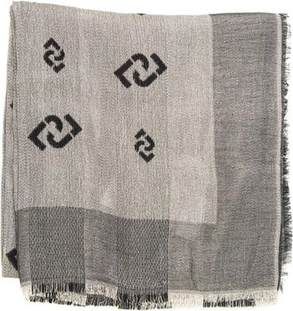 Liu Jo Contrasterende Lurex Sjaal met Franje - Dames - Sjaals - Grijs - ONE Size - Polyester - Accessoires