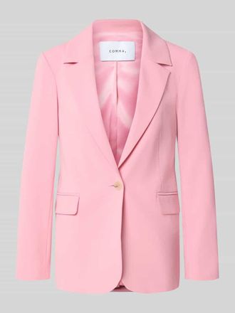 Comma Regular Fit Blazer aus Viskose-Mix mit Pattentaschen in Pink, Gr&ouml;&szlig;e 34
