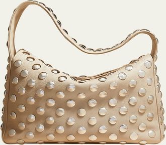 Khaite Elena Studded Leather Shoulder Bag
