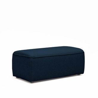 DRAWER Puf para sof&aacute; modular de tela rizada - Azul marino