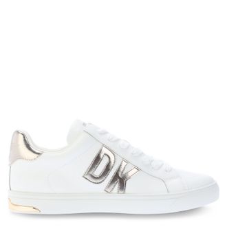 DKNY Womens Abeni Lace Up Trainers in White Leather - Size UK 6.5