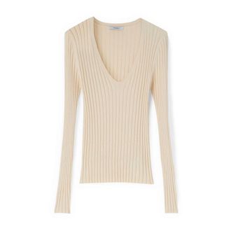 Motivi Jersey de canal&eacute; plano - Knitwear - Mujer - Blanco - XS