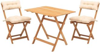 Dmora Conjunto De Mesa Y Sillas Nazzano, 2 Plazas, Marr&oacute;n Crema