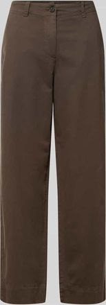 Marc O'Polo Regular Fit Weite Hose aus Baumwoll-Lyocell-Leinen-Mix in Mittelbraun, Gr&ouml;&szlig;e 34