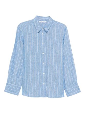 Samsøe & Samsøe striped linen shirt - women - Linen/Flax - M - Blue