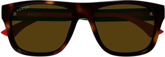 Gucci Square Full Rim Sunglasses - Brown