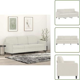 vidaXL Divano morbido - vidaXL Divano a 3 Posti Crema 180 cm in Velluto - Divano moderno
