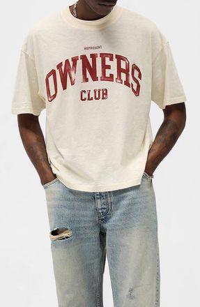 Represent Owners Club Cotton Logo Graphic T-Shirt in Buttercream at Nordstrom, Size Xx-Large