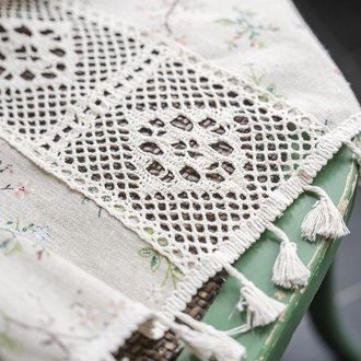 OEM Cortinas Estilo Boho - Algod&oacute;n Y Lino - Beige - 150x160 Cm