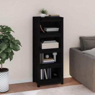 vidaXL Vidaxl - Estanter&iacute;a Madera Maciza De Pino Negra 50 X 35 X 125,5 Cm