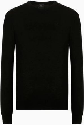 A|X Armani Exchange Crewneck Pullover - Heren - Ronde hals truien - Zwart - 2XL - Wol - Truien & Vesten
