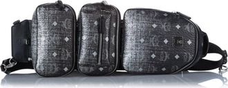MCM Pre-owned MCM Visetos Coated Canvas Triple Sling Bag Unisex 9374J
