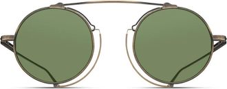Matsuda M3154 Ronde Zonnebril - unisex - Accessoires - Grijs - Maat: 46 MM Leer