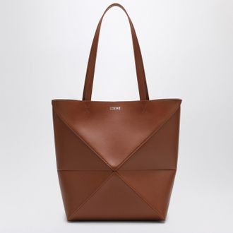 Loewe Medium Puzzle Fold tote bag in light brown leather