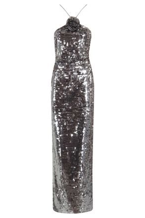 Magda Butrym Grey Sequin Long Dress