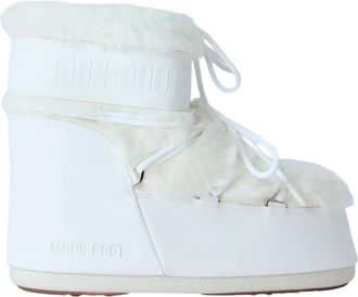 Moon Boot Icon Laarsjes met Faux Fur - Dames - Winterlaarzen - Wit - 42 EU - Leer - Schoenen