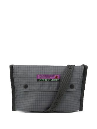 Rayon Vert small grid-pattern flap shoulder bag - men - Polyester - OS - Grey