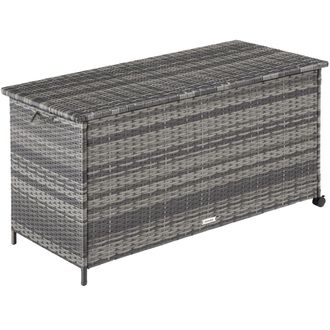 TecTake Caja de exterior, polirat&aacute;n, aluminio uv resistente, 253 litros, gris