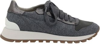 Brunello Cucinelli Gray Fleece Wool Womens Sneakers