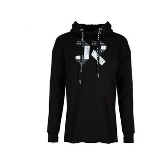 John Richmond Hoodies & sweatvesten, Dames, Zwart, S, Katoen, Casual Hooded Sweatshirt