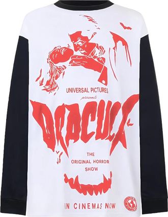 GCDS Dracula-print T-shirt met lange mouwen - Heren - Longsleeves - Veelkleurig - 2XL - Katoen - Tops