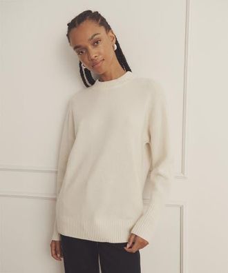 Naadam Luxe Cashmere Oversized Crewneck Sweater in White at Nordstrom, Size Xx-Large