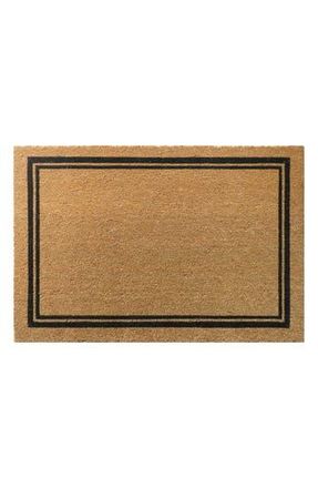 Entryways Border Stripe Coir Doormat in Natural Coir /Black at Nordstrom Rack, Size 24X36