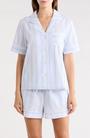 Nordstrom Classic Short Cotton Pajamas in Blue Parker Stripe at Nordstrom, Size X-Small