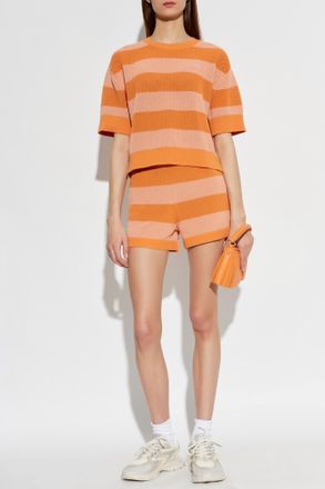 Lacoste Striped Pattern Top, Womens, Orange