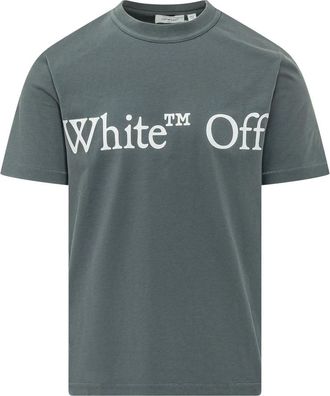 Off-white Tops, Heren, Blauw, 2Xl, Katoen, Bookish Scarf SS Tee