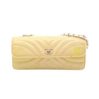 Chanel Pre-owned Cross Body Bags, female, Yellow, Size: ONE SIZE Pre-owned Vintage Patent Leather Shoulder Bag