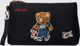 Secret Pon Pon Pouch Saint Tropez in canvas con ricamo