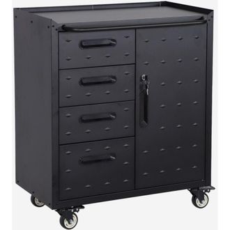 Sweeek Mobile basso da garage con 4 cassetti e una porta
