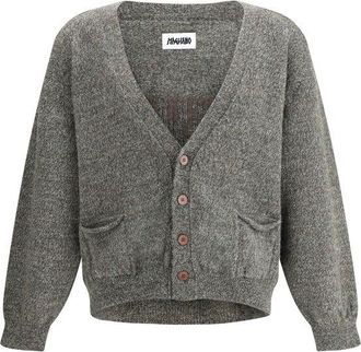 Magliano Gray Wool Mens Cardigan